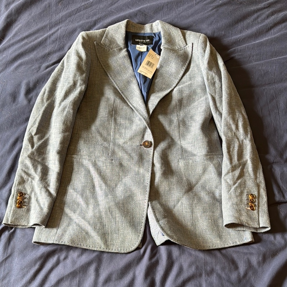 Lafayette 148 New York Blue knit Blazer